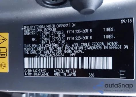 2019 Lexus Nx 300 из США, поврежденный, VIN JTJYARBZ2K2134934